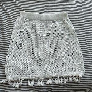 White crochet swim coverup